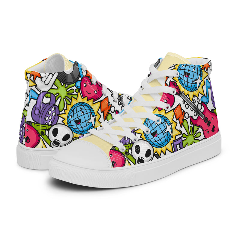 Monster Doodle High Top #275 - Canvas High Top Sneakers | HA!LO