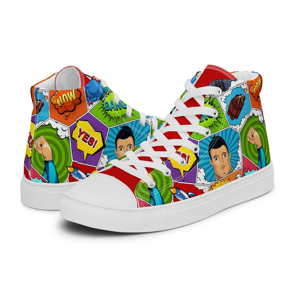 HA!LO Cartoon Party #276 Men’s Canvas High Top Sneakers
