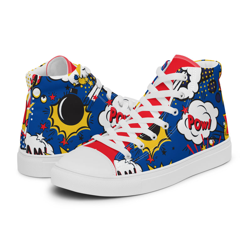 Comic Pow High Top #284 - Canvas High Top Sneakers | HA!LO