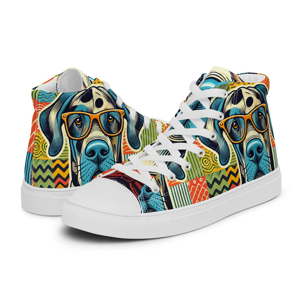 HA!LO Hipster Hound #287 Men’s Canvas High Top Sneakers