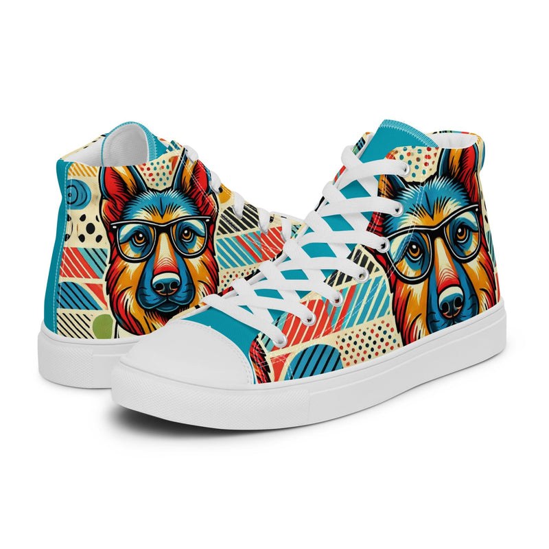 Pop Art Dog High Top #291 - Canvas High Top Sneakers | HA!LO