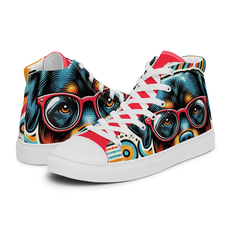 Pop Art Bulldog High Top #300 - Canvas High Top Sneakers | HA!LO