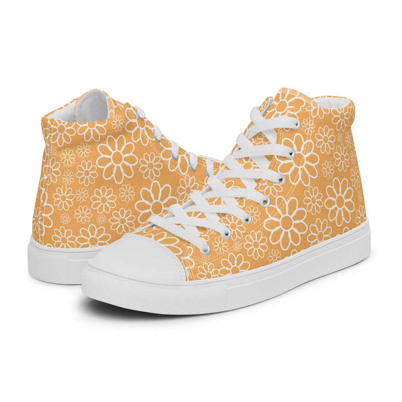 Gold Daisy High Top #313 - Canvas High Top Sneakers | HA!LO