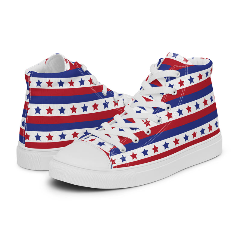 Stars & Stripes High Top #331 - Canvas High Top Sneakers | HA!LO