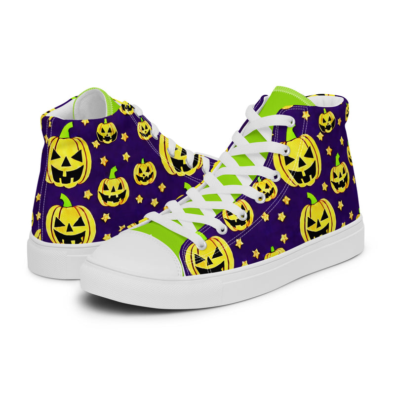 Halloween Pumpkin High Top #323 - Canvas High Top Sneakers | HA!LO