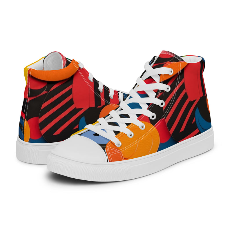 HA!LO Abstract Geo #355 — Men’s Canvas High Top