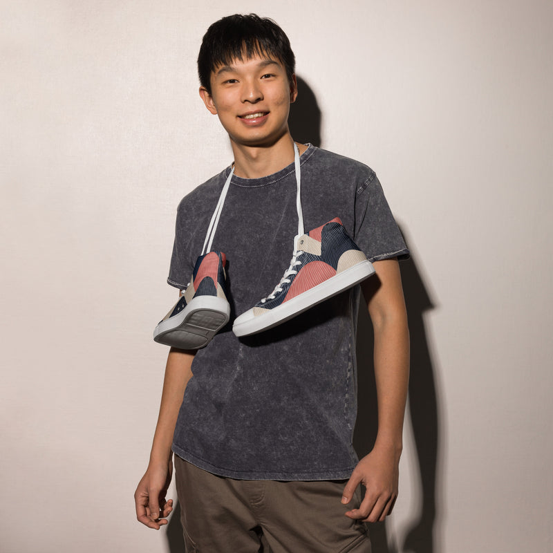 HA!LO Abstract Wave #357 — Men’s Canvas High Top