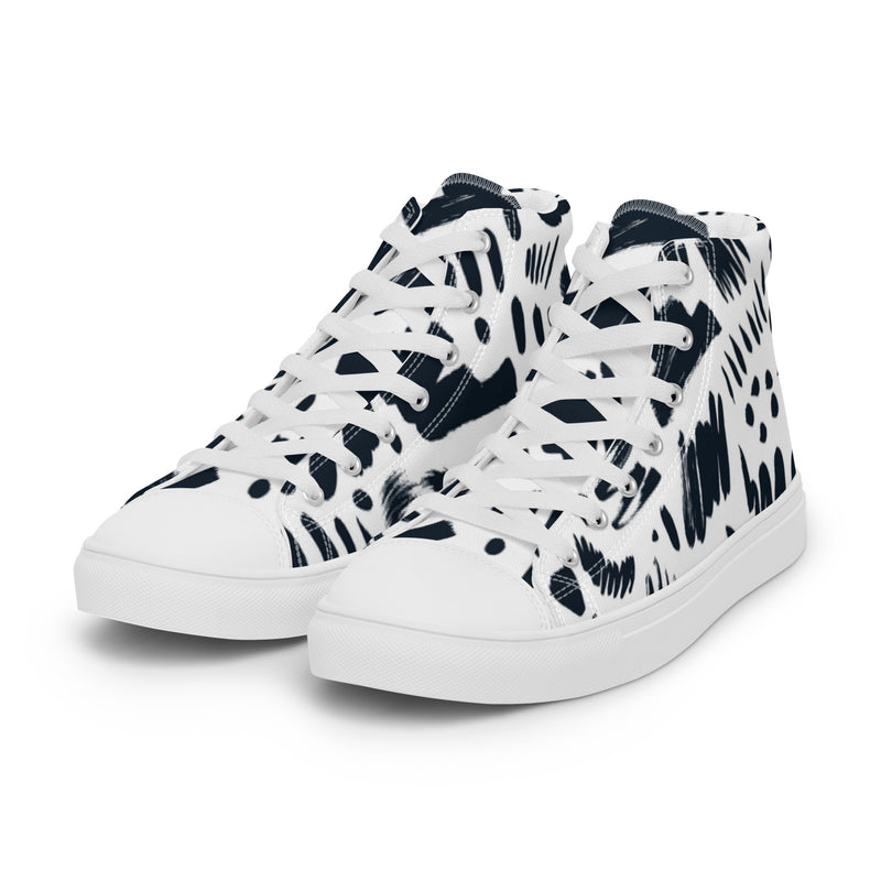 Ink Brush High Top #3 - Back View | HA!LO Canvas Sneakers