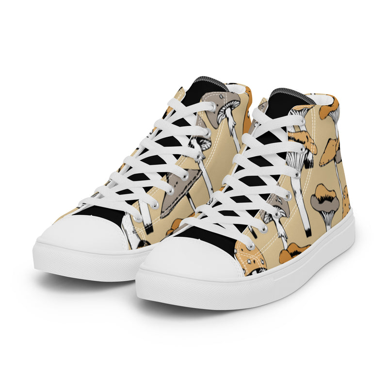 Mushroom Cream High Top #8 - Back View | HA!LO Canvas Sneakers
