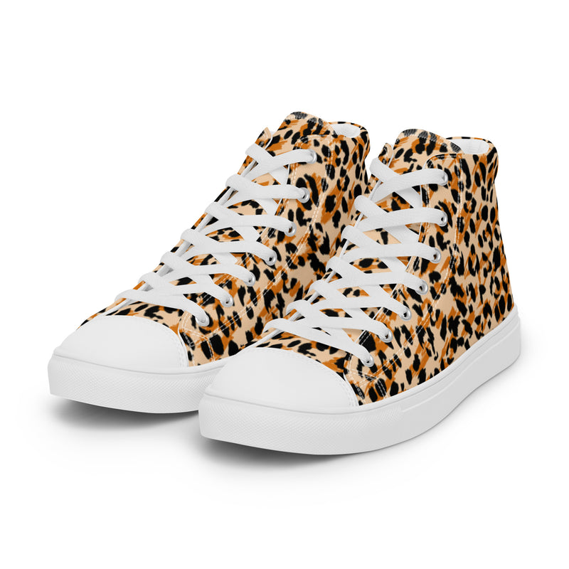 Cheetah Print High Top #15 - Back View | HA!LO Canvas Sneakers