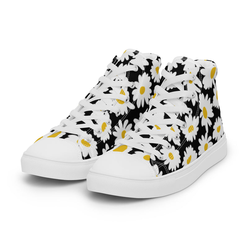 Daisy Noir High Top #36 - Back View | HA!LO Canvas Sneakers