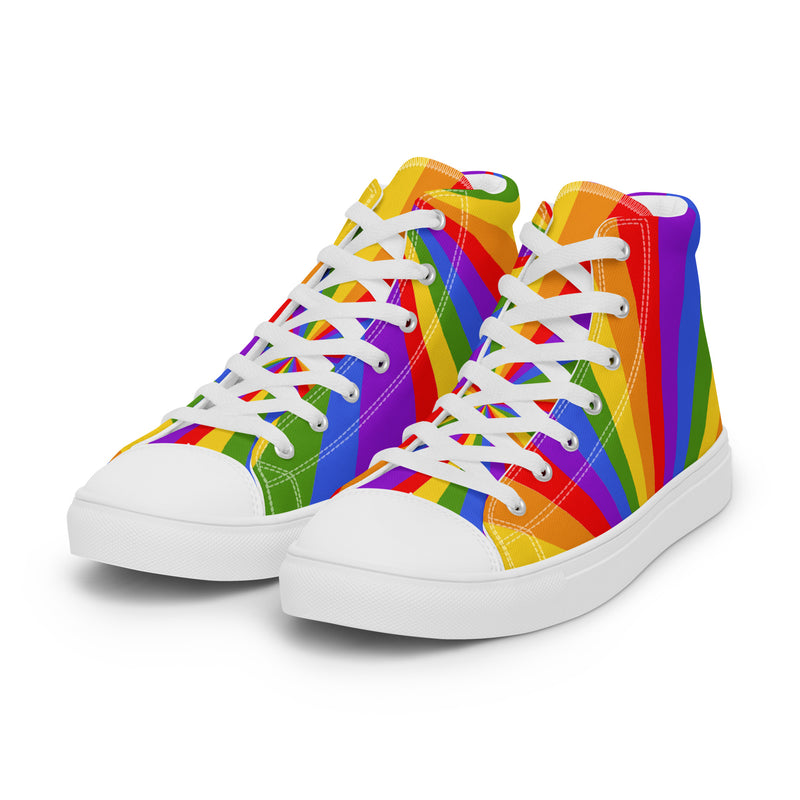 Rainbow Pride High Top #38 - Back View | HA!LO Canvas Sneakers