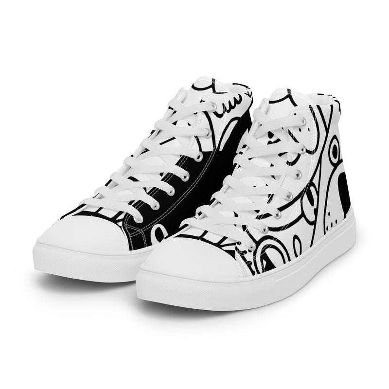 Doodle Art High Top #43 - Back View | HA!LO Canvas Sneakers