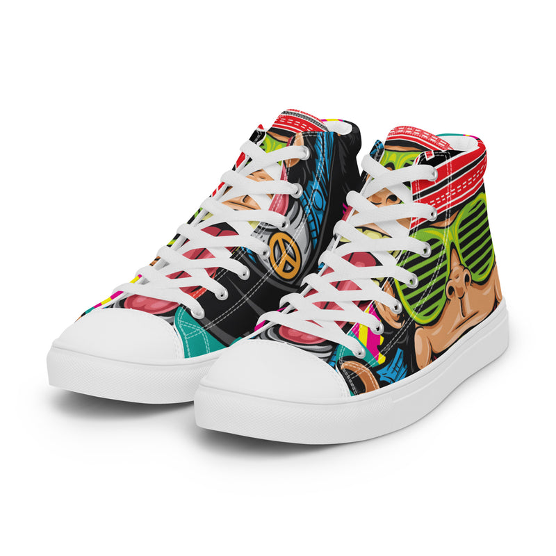 Party Bear High Top #63 - Back View | HA!LO Canvas Sneakers