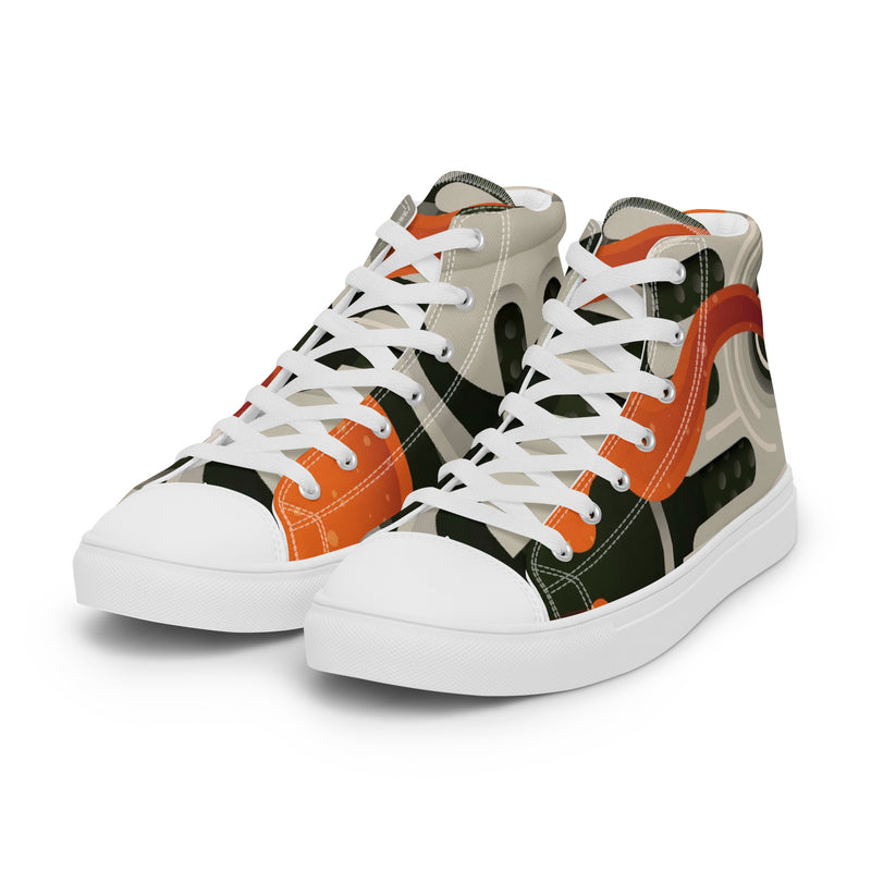 Abstract Camo High Top #66 - Back View | HA!LO Canvas Sneakers