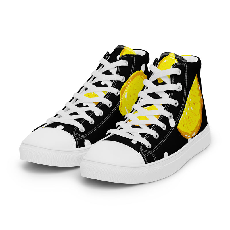 Yellow Split High Top #69 - Back View | HA!LO Canvas Sneakers