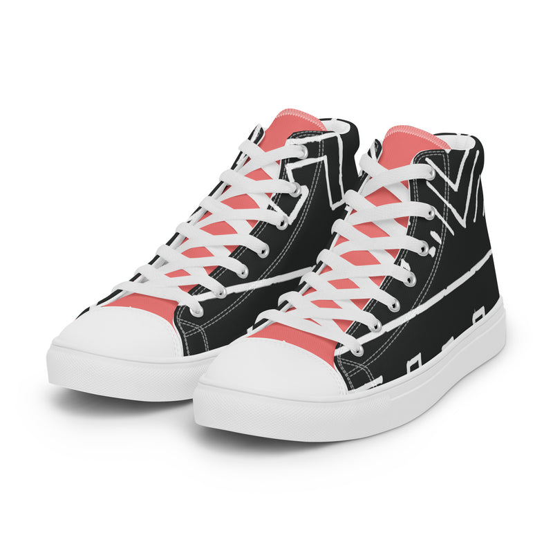 Bold Geo High Top #70 - Back View | HA!LO Canvas Sneakers