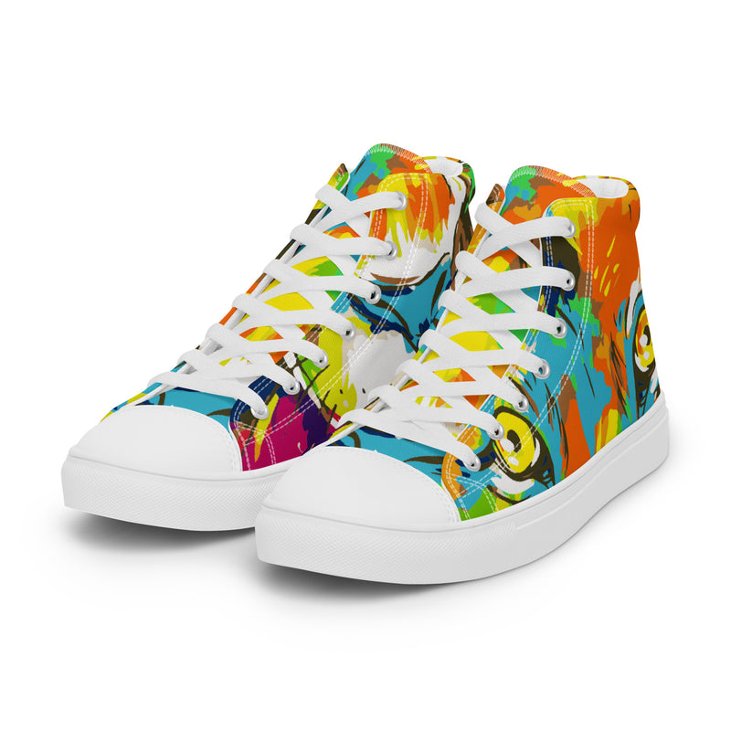 Color Splash High Top #79 - Back View | HA!LO Canvas Sneakers