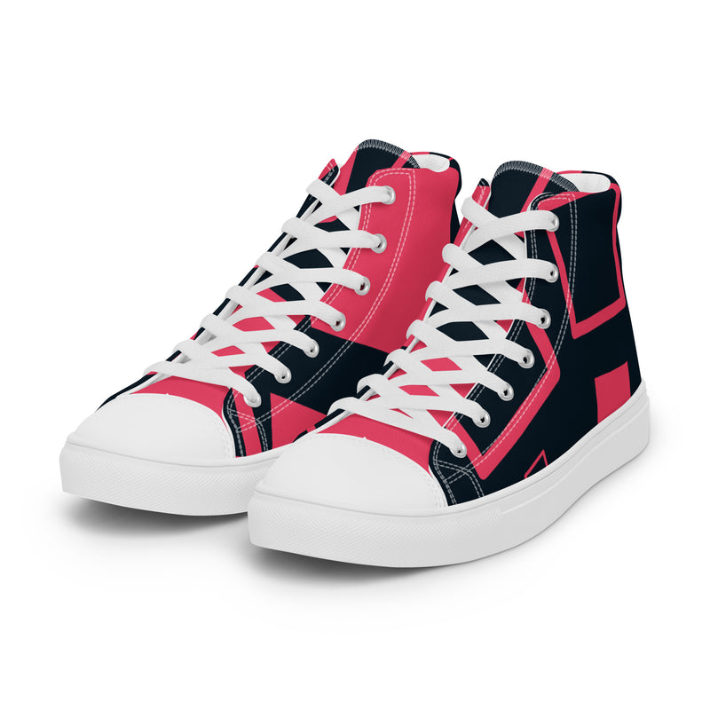 Navy Abstract High Top #88 - Back View | HA!LO Canvas Sneakers