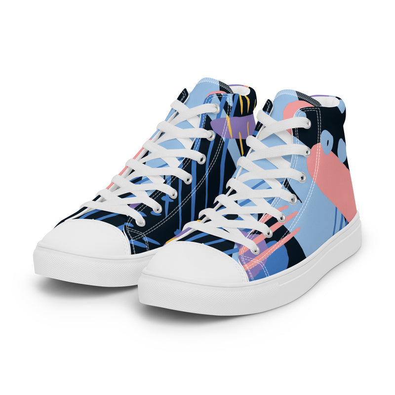 Memphis Style High Top #90 - Back View | HA!LO Canvas Sneakers