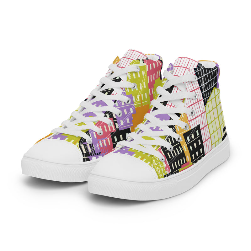 City Skyline High Top #93 - Back View | HA!LO Canvas Sneakers