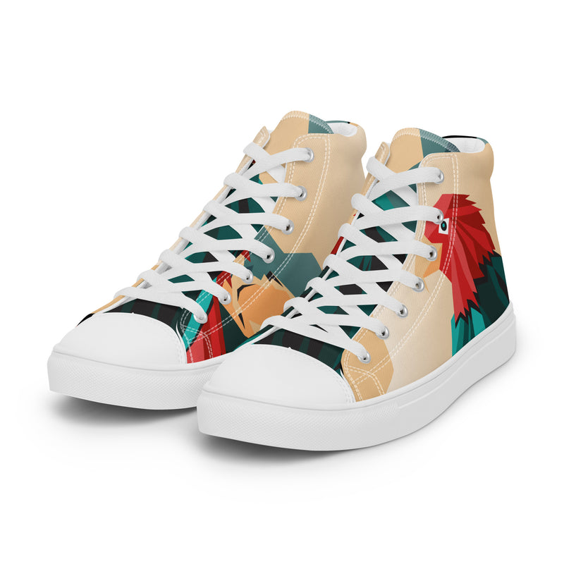 Rooster High Top #104 - Back View | HA!LO Canvas Sneakers