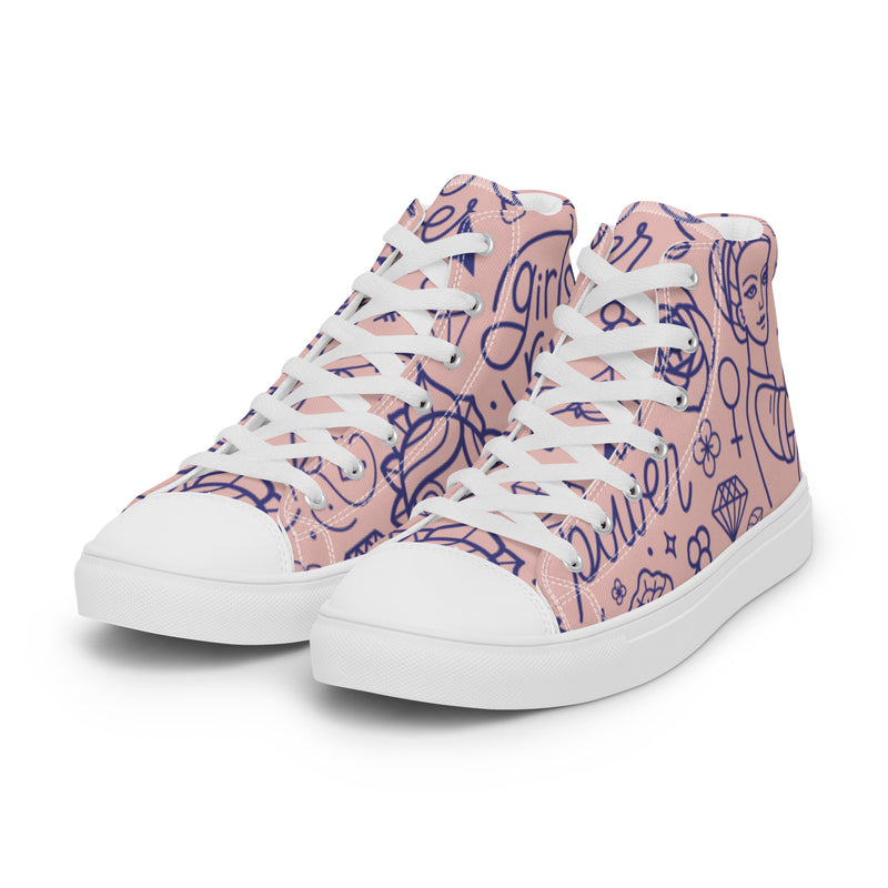 Girl Power High Top #106 - Back View | HA!LO Canvas Sneakers