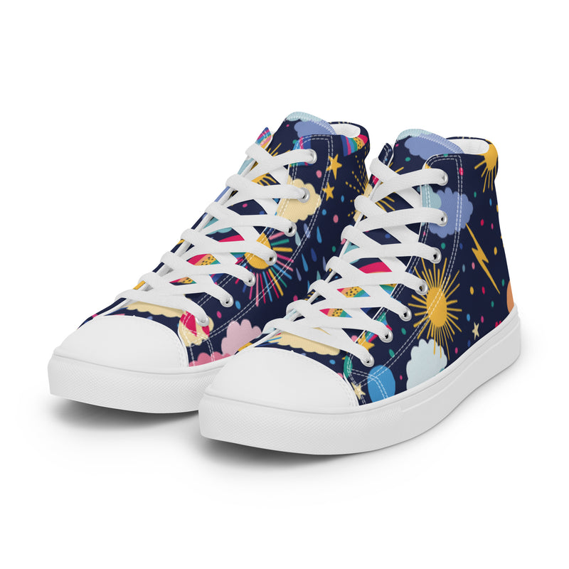 Celestial Night High Top #109 - Back View | HA!LO Canvas Sneakers