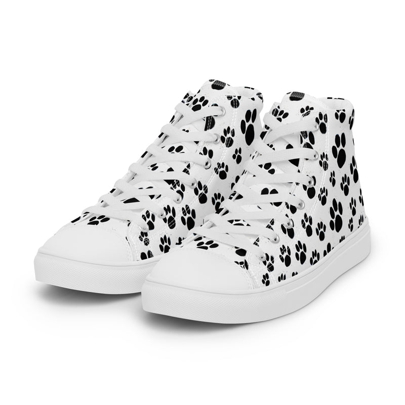 Paw Print High Top #133 - Back View | HA!LO Canvas Sneakers