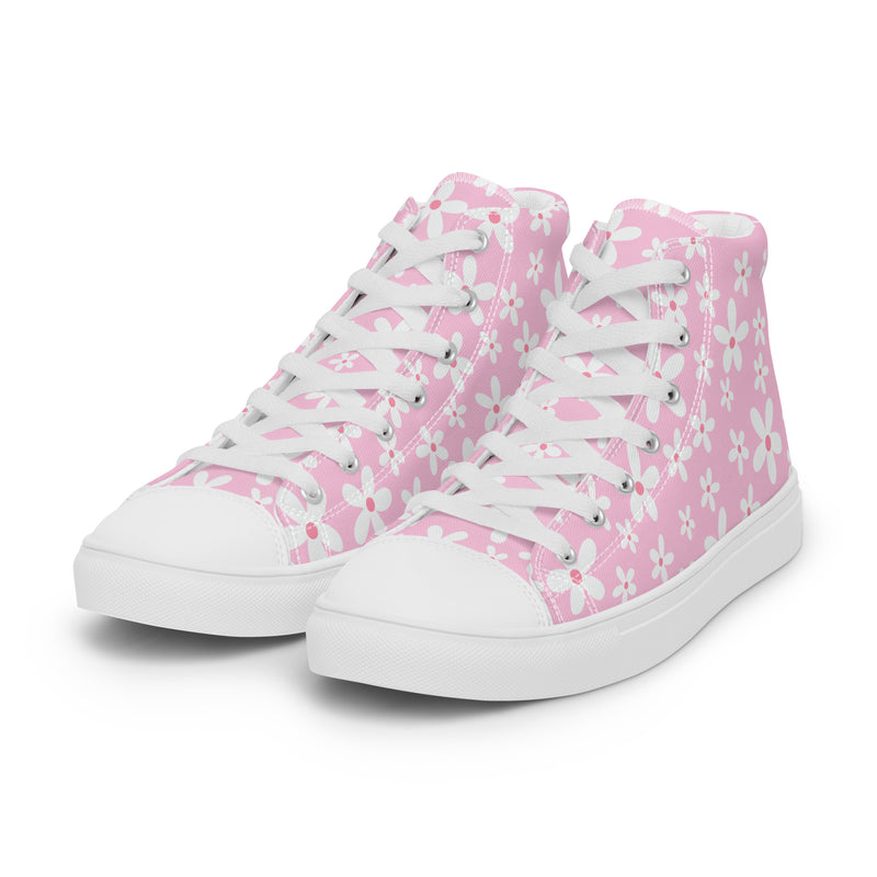 Cherry Blossom High Top #135 - Back View | HA!LO Canvas Sneakers