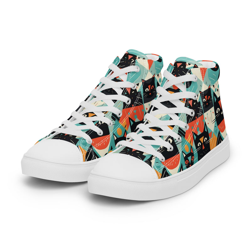 Cat Planter High Top #140 - Back View | HA!LO Canvas Sneakers