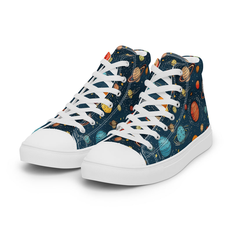 Solar System High Top #149 - Back View | HA!LO Canvas Sneakers