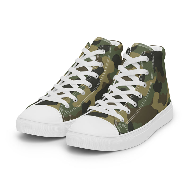 Green Camo High Top #177 - Back View | HA!LO Canvas Sneakers