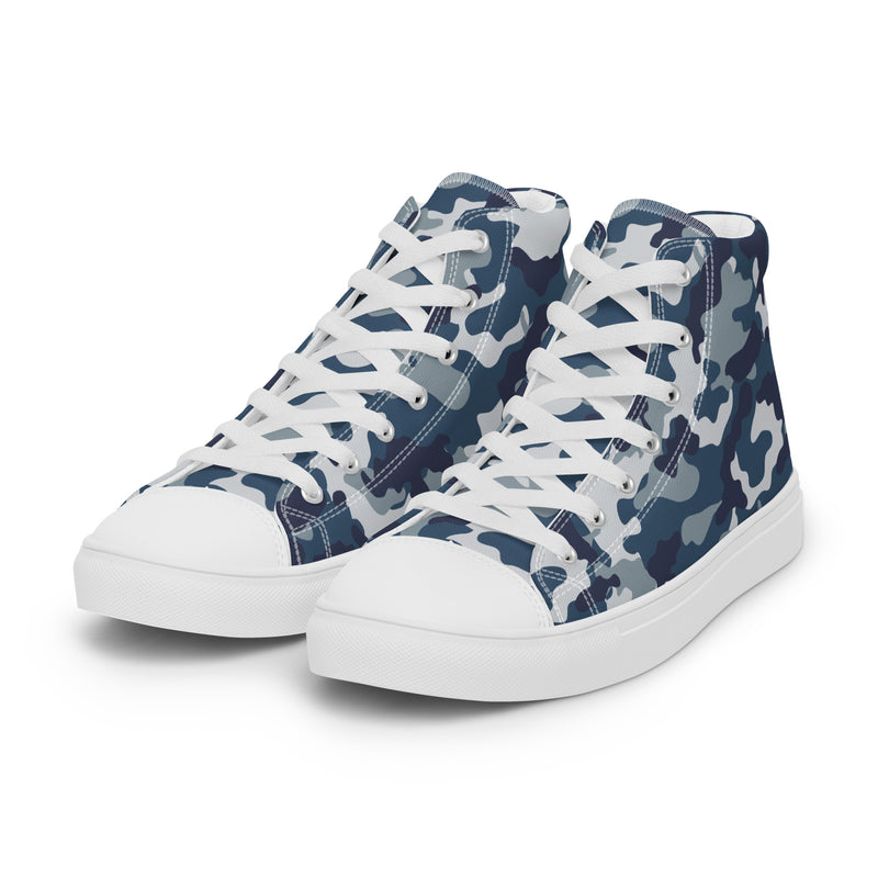Navy Camo High Top #179 - Back View | HA!LO Canvas Sneakers