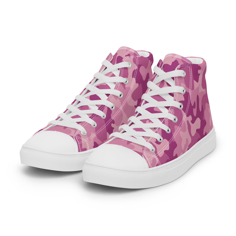 Pink Camo High Top #180 - Back View | HA!LO Canvas Sneakers
