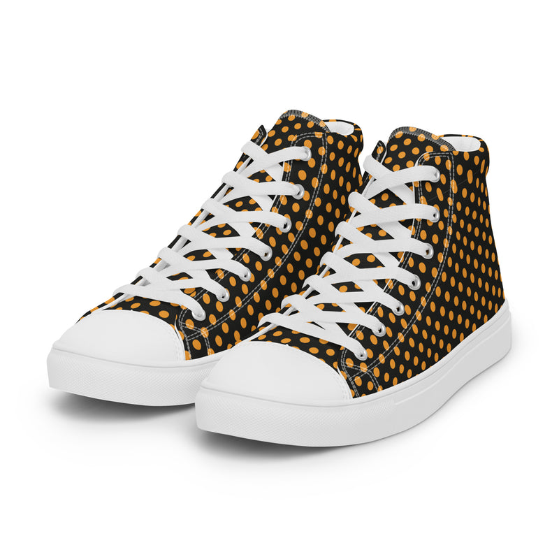 Gold Dot High Top #223 - Back View | HA!LO Canvas Sneakers