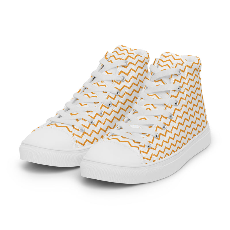 Gold Chevron High Top #224 - Back View | HA!LO Canvas Sneakers