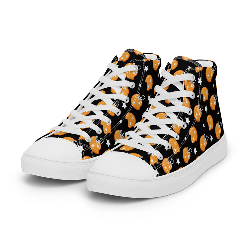 Pumpkin Night High Top #225 - Back View | HA!LO Canvas Sneakers