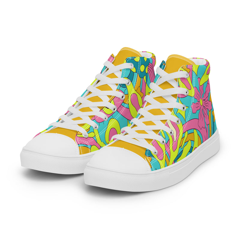 Psychedelic Swirl High Top #273 - Back View | HA!LO Canvas Sneakers