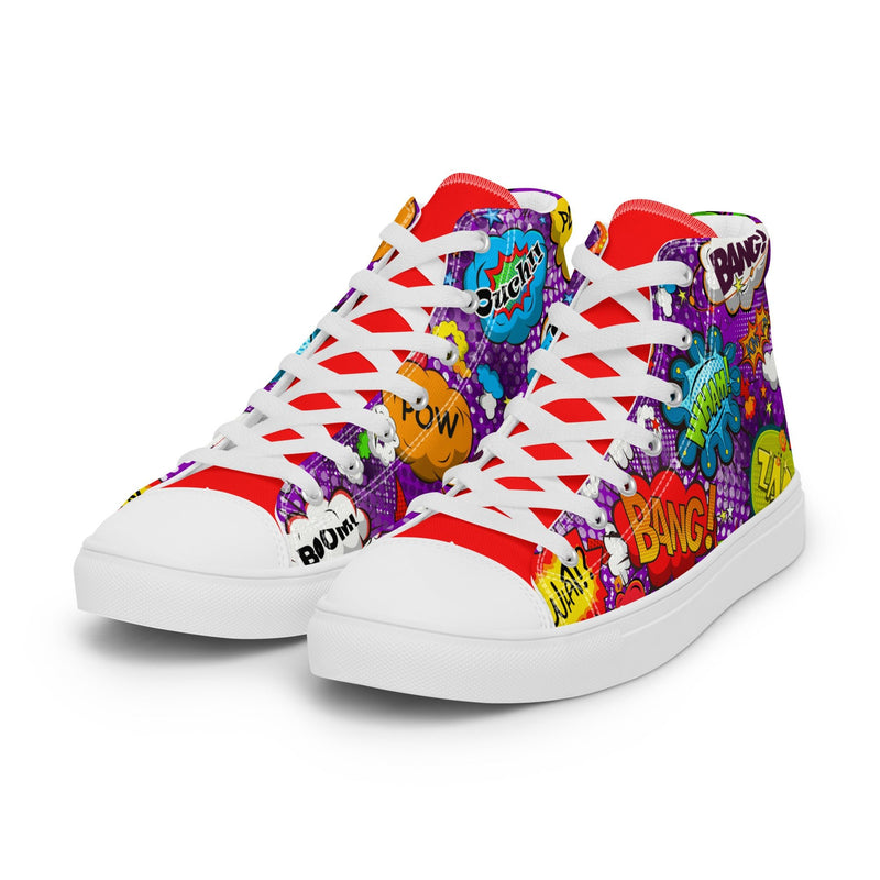 Comic Bang High Top #279 - Back View | HA!LO Canvas Sneakers