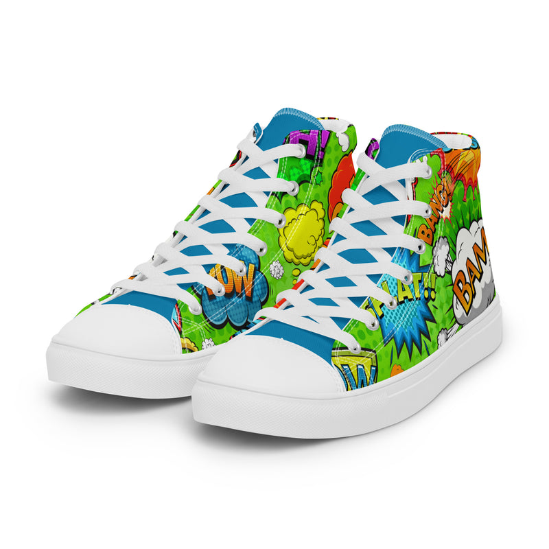 Comic Splat High Top #280 - Back View | HA!LO Canvas Sneakers