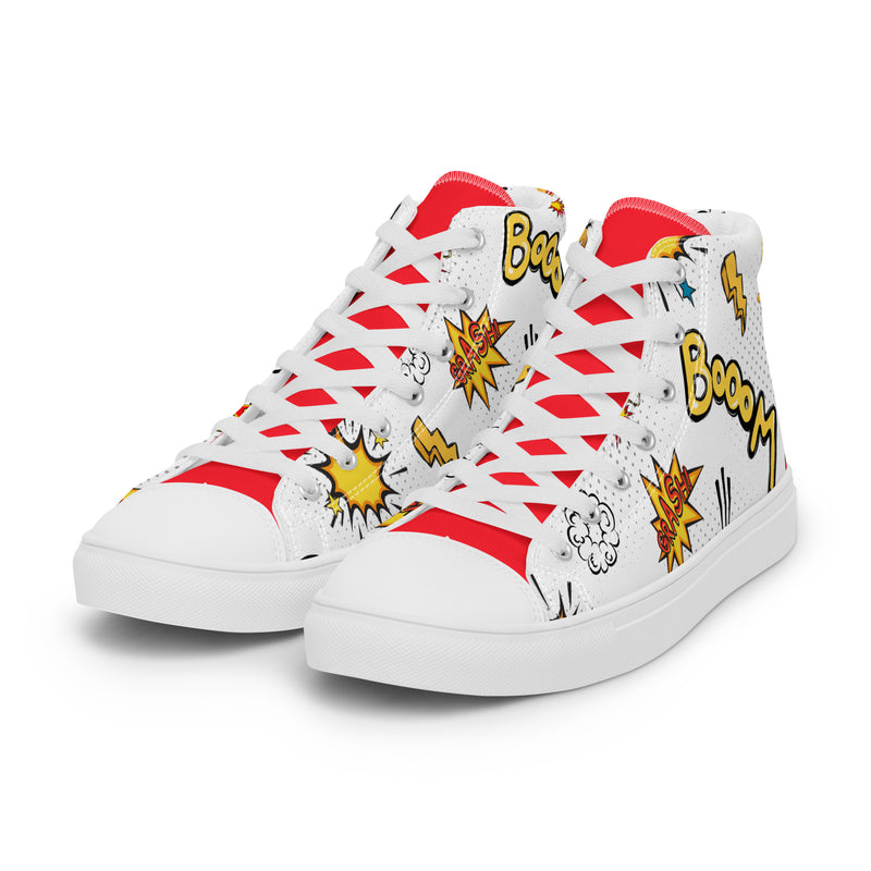 Comic Boom High Top #283 - Back View | HA!LO Canvas Sneakers