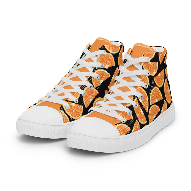 Orange Slice High Top #309 - Back View | HA!LO Canvas Sneakers