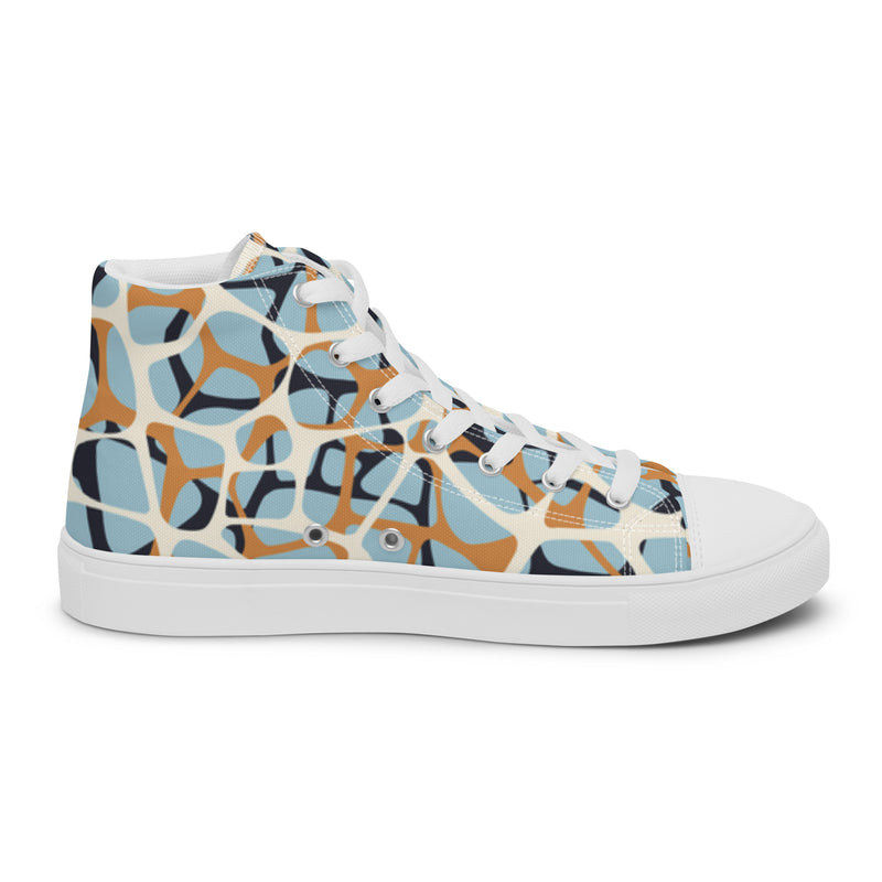 Mosaic Blue High Top #16 - Sole Detail | HA!LO Canvas Sneakers