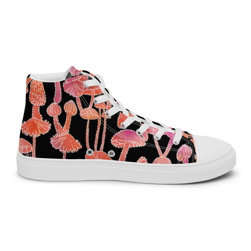 Coral Abstract High Top #17 - Sole Detail | HA!LO Canvas Sneakers