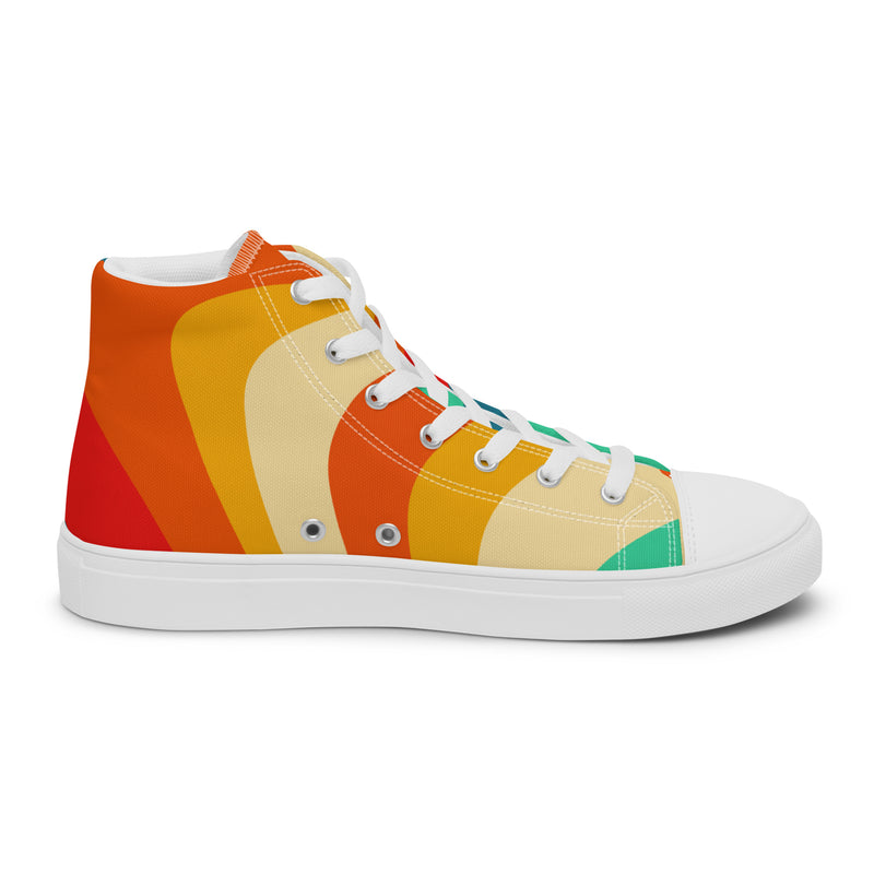 Teal Gradient High Top #39 - Back View | HA!LO Canvas Sneakers