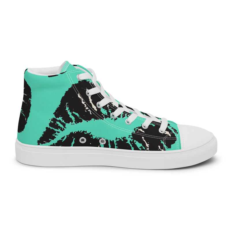 Teal Monstera High Top #52 - Sole Detail | HA!LO Canvas Sneakers