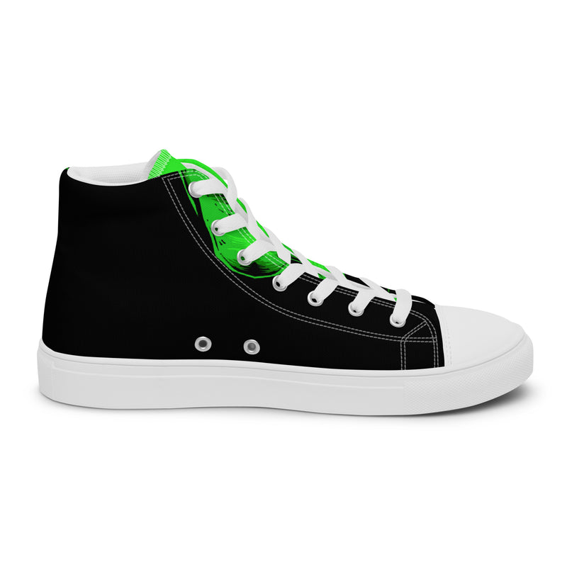 Neon Green Swirl High Top #54 - Sole Detail | HA!LO Canvas Sneakers