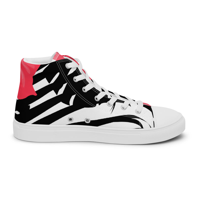Pink Abstract High Top #85 - Sole Detail | HA!LO Canvas Sneakers