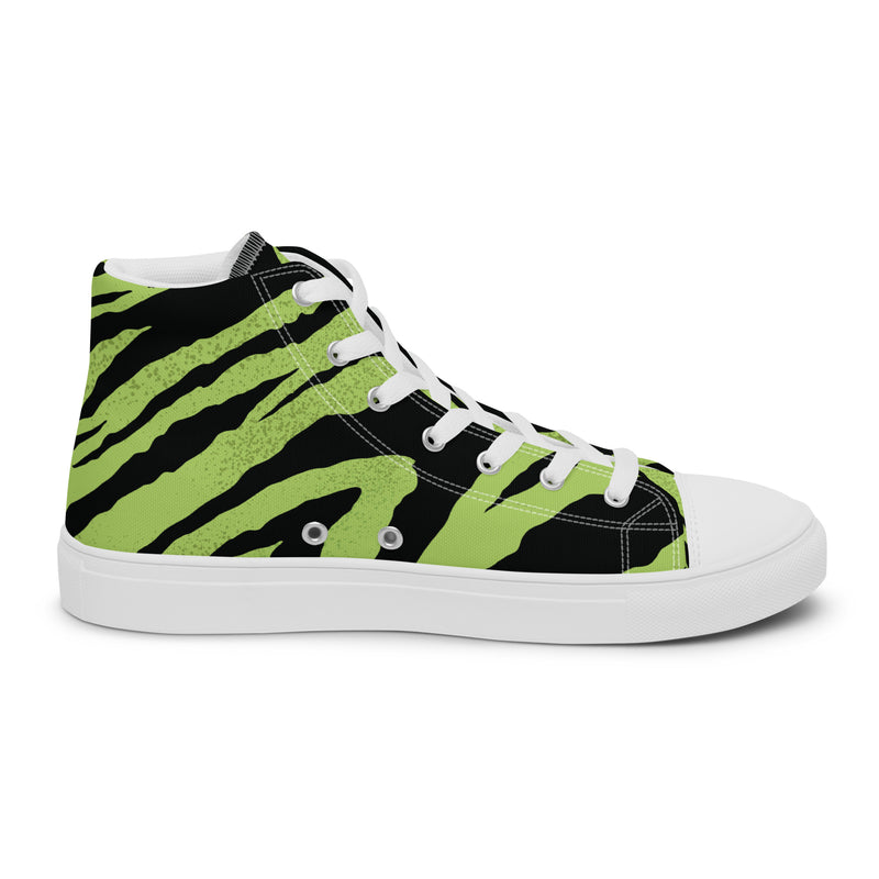 Lime Zebra High Top #100 - Sole Detail | HA!LO Canvas Sneakers